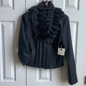 Hinge Black Ruffled Jacket